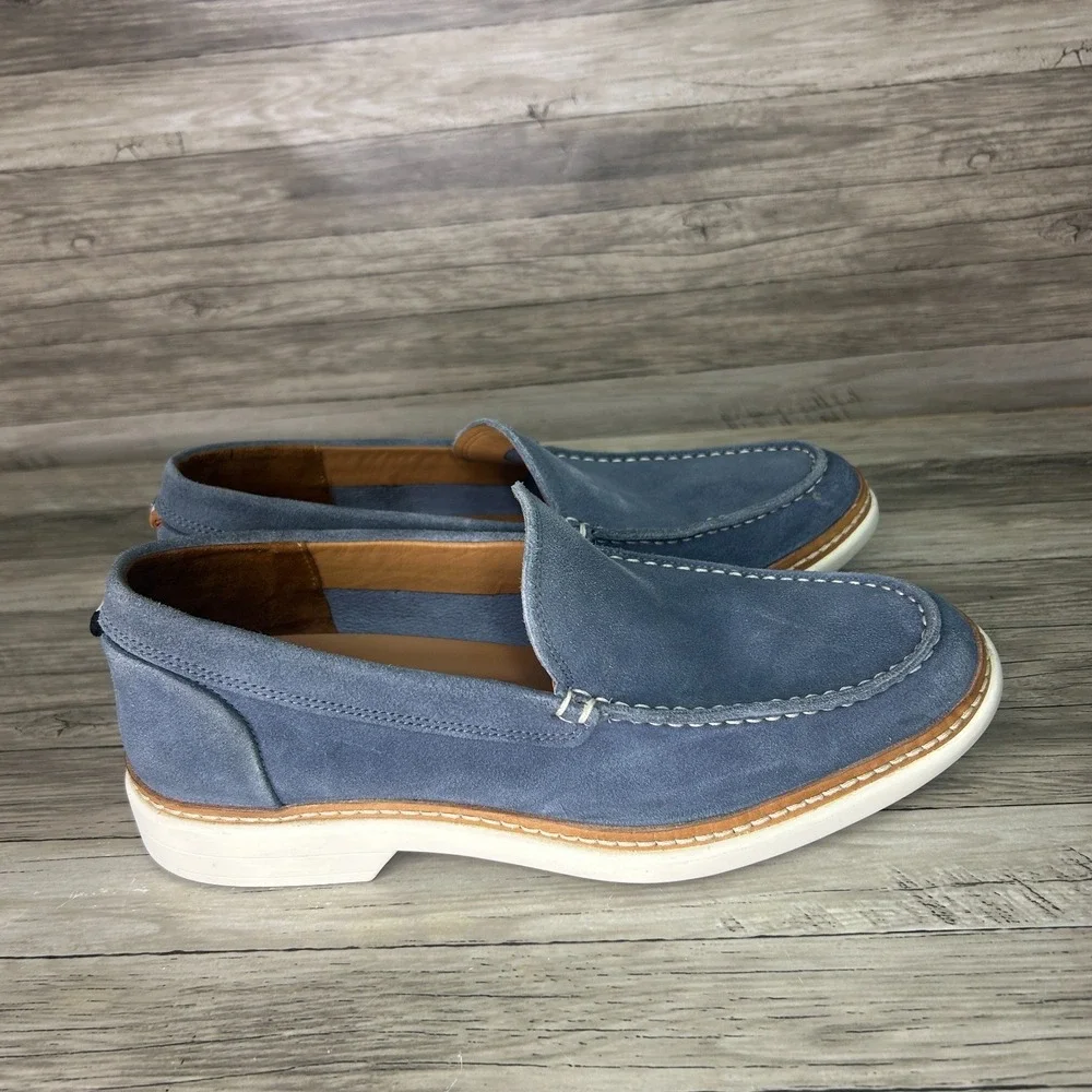 Allen Edmonds Wilder Mens 7D Blue Suede Venetian Slip-On Loafers‎